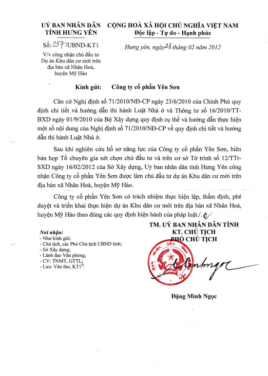 Pháp lý dự án Majestic City Mỹ Hào Hưng Yên