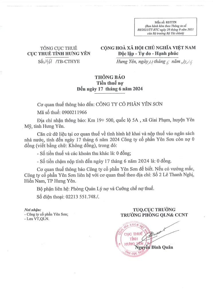 Pháp lý khu đô thị Yên Sơn