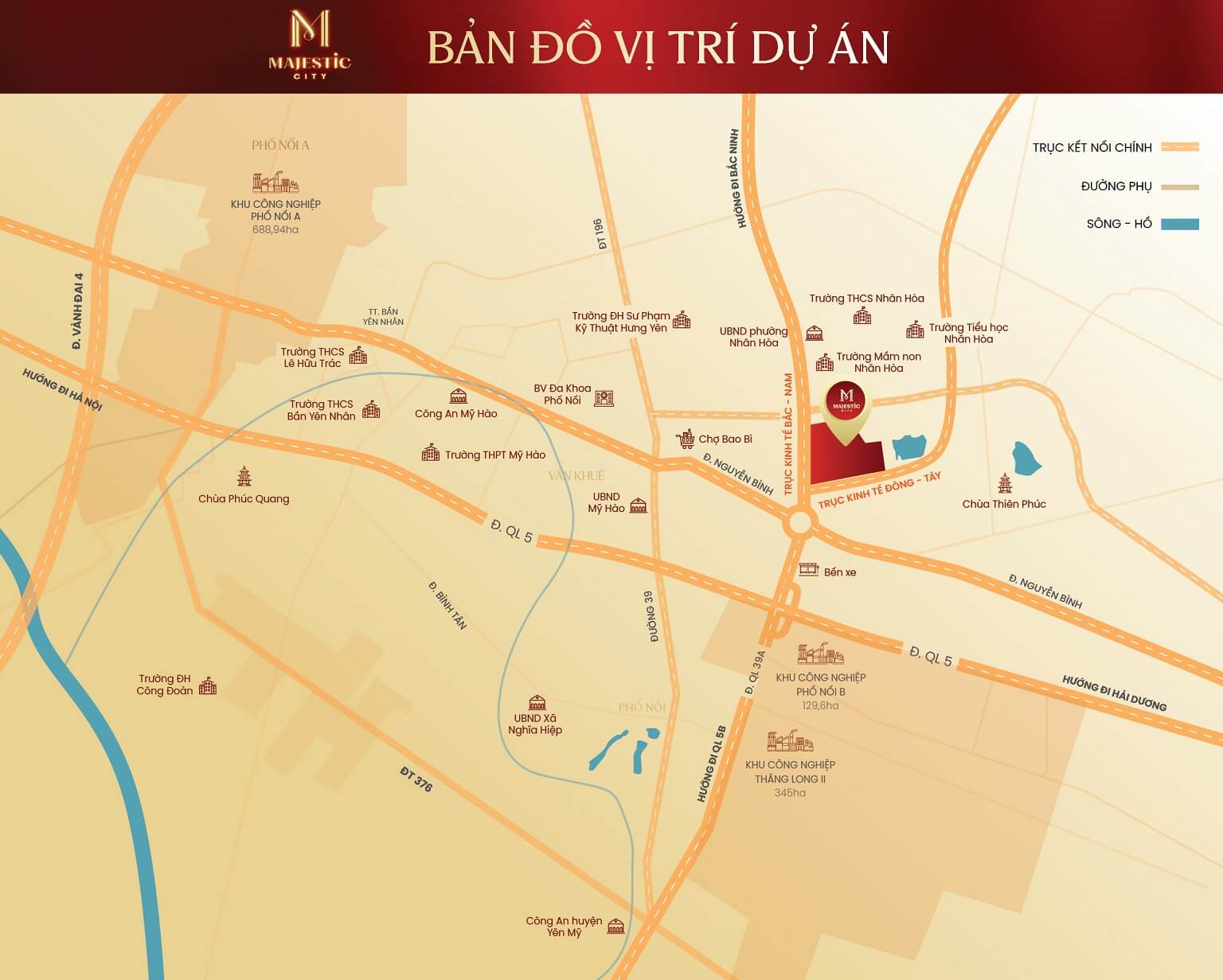 Vị trí Majestic City Mỹ Hào